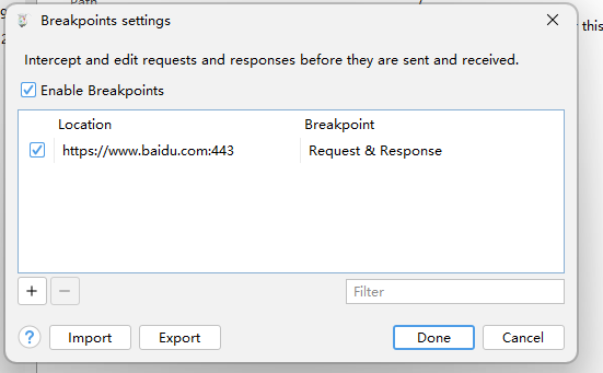 Charles Proxy 断点条件设置界面 - breakPoint Setting 配置
