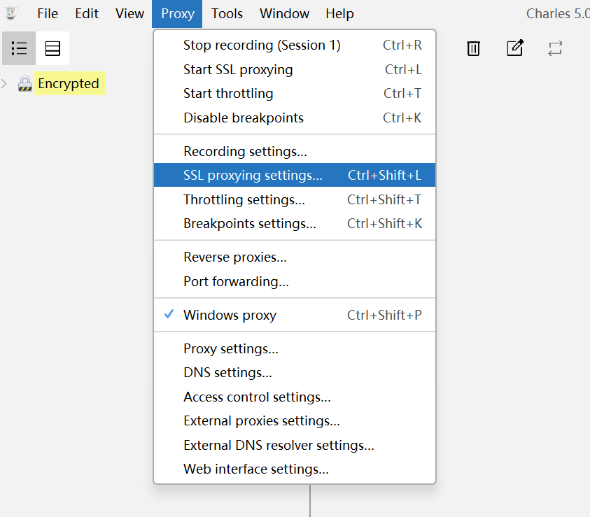 Charles Proxy SSL代理设置界面 - SSL Proxying Settings 配置